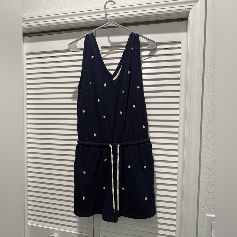 Lou & Grey Navy Star Pattern Romper